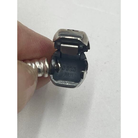 Pandora Authentic Charm Bead Snake Bracelet Sterling Marked 925 ALE sz 7.5" - Picture 7 of 9